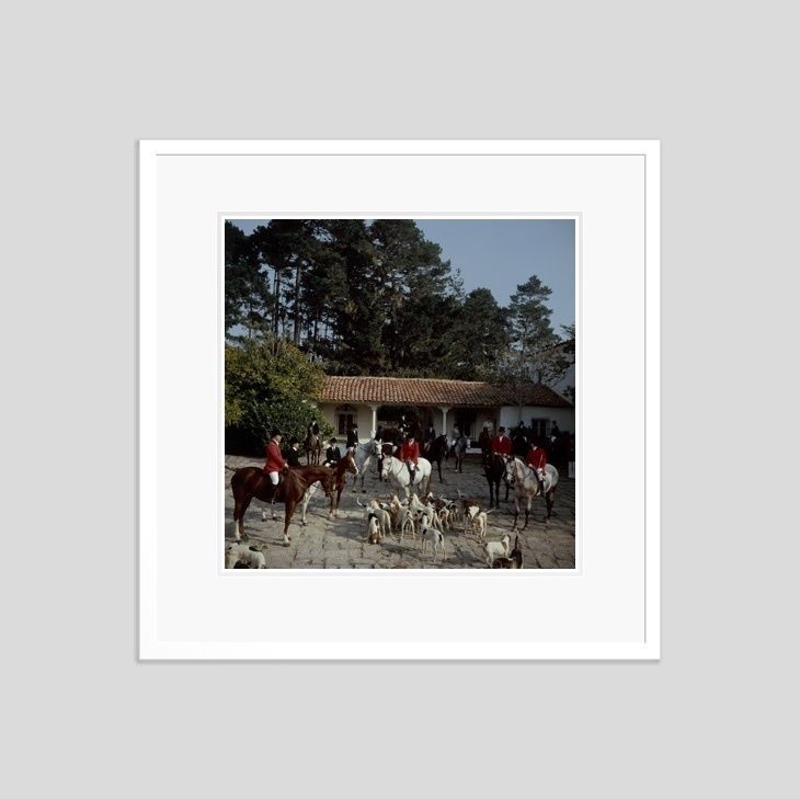 Slim Aarons 'Pebble Beach Hunt' 1976 C Type Print Framed In White