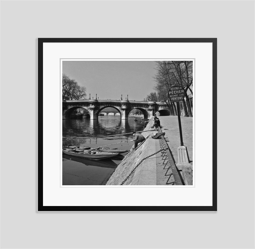 Slim Aarons 'Fishing In Paris' 1949 Silver Gelatin Print Framed In Black