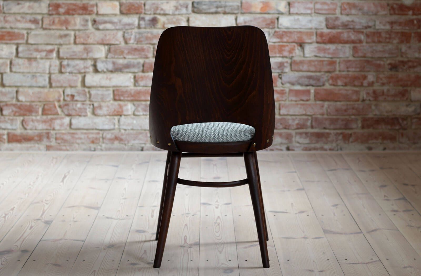 photo furniture Set Of 4 Dining Chairs By Radomir Hofman For Ton, Model 514, Reupholstered In Creamy Mint Boucle By Sahco