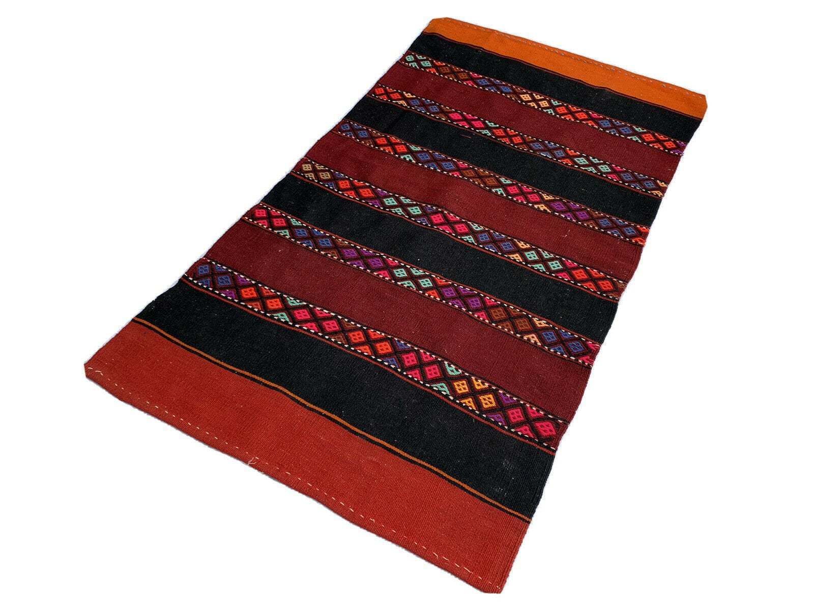 Traditional Turkish Kilim Rug , Vintage Turkish Wool Country Home Kelim photo buy