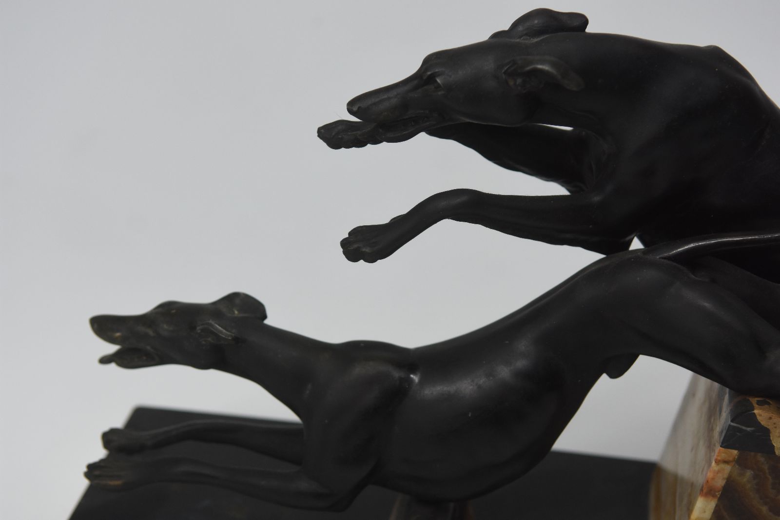 1930 Sculpture Of Irénée Rochard With Greyhound Racing Dogs photo Art