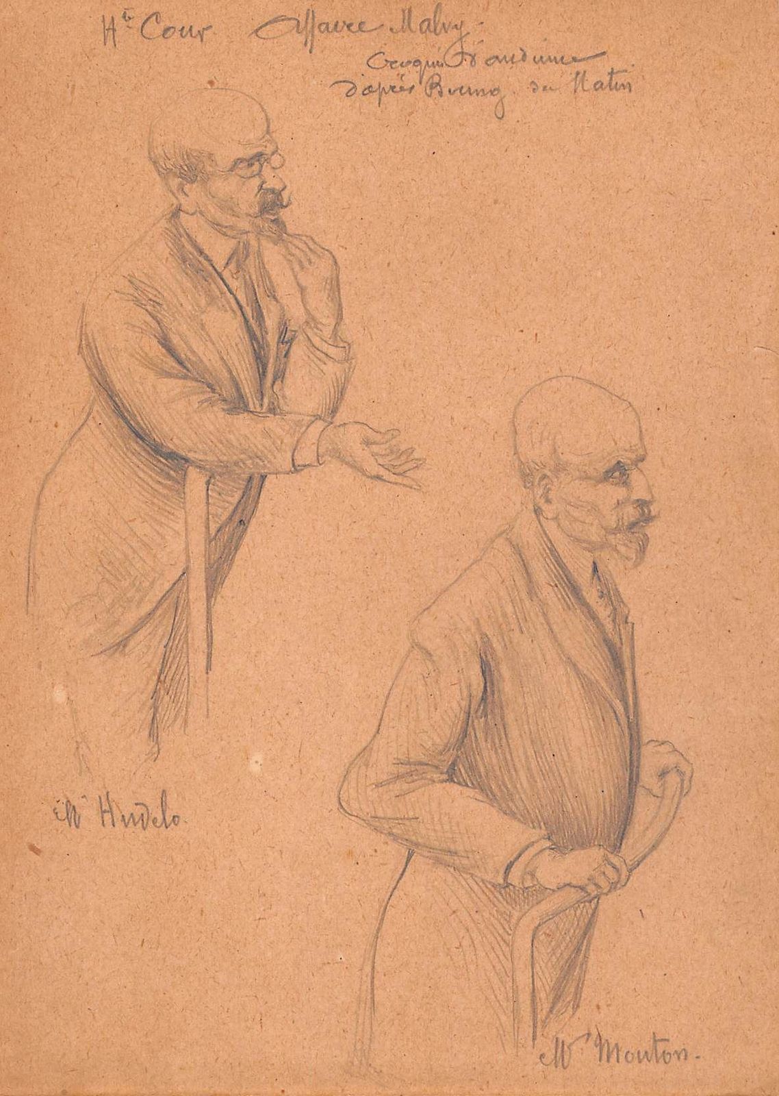 Series Of 13 Courtroom Drawings II Ird Republic The Malvy Case photo buy