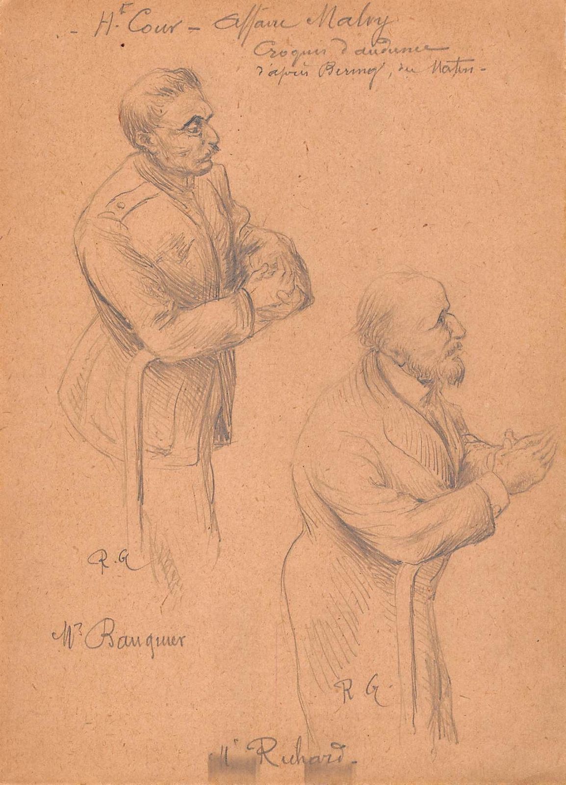 470.0 Series Of 13 Courtroom Drawings II Ird Republic The Malvy Case photo