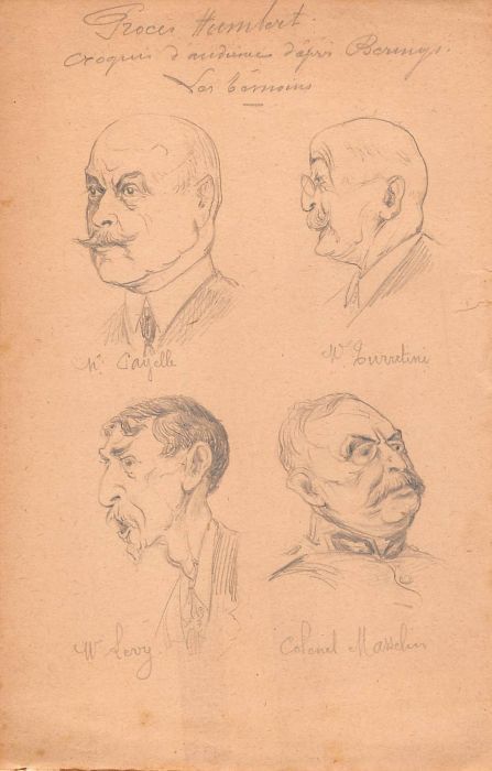 photo vinterior Series Of 12 Courtroom Drawings II Ird Republic The Humbert Case