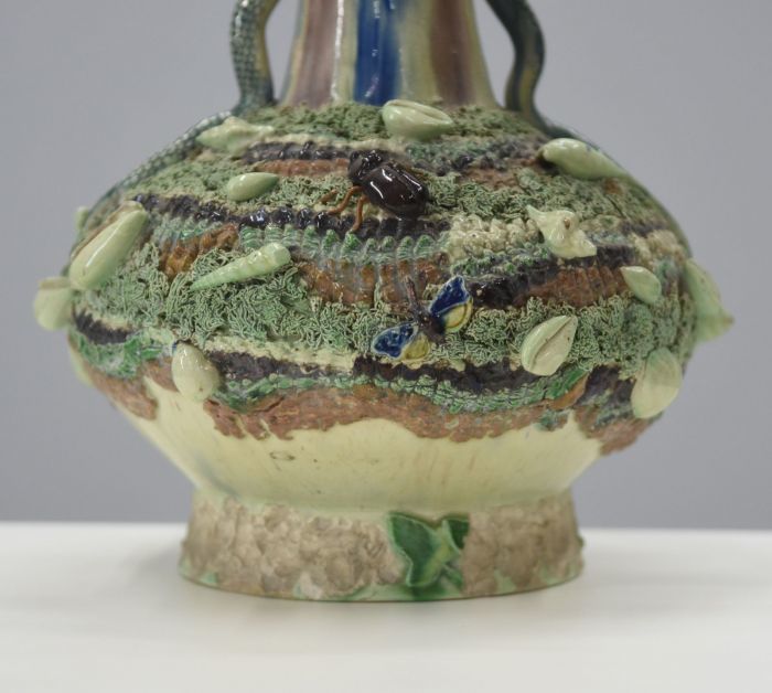 Ceramic Vase With Snake In The Spirit Of Bernard Palissy photo Home Decor