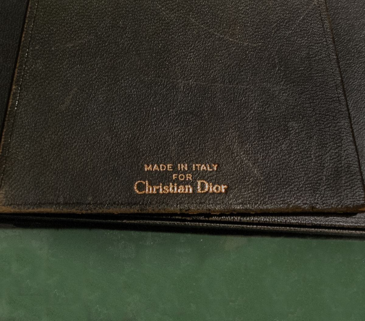 Italian Plexiglas, Glass, Leather And Brass Structure By Christian Dior, 1950s photo for sale