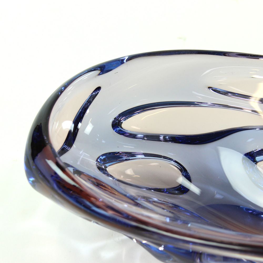 Art Glass Bowl In Blue By Jan Beranek For Skrdlovice, Czechoslovakia, Circa 1960 photo furniture