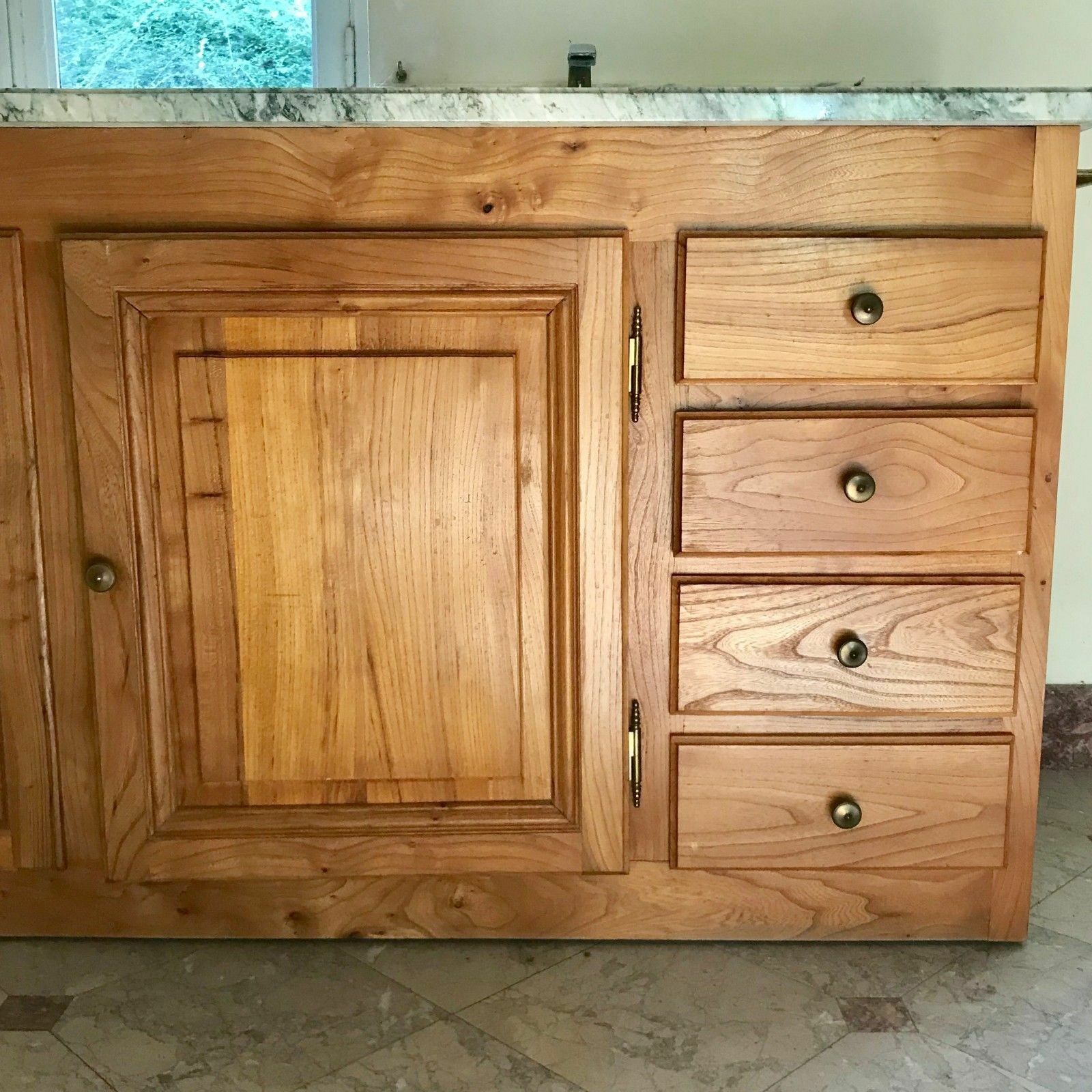 Double Washbasin Cabinet Marble Top Bathroom Cabinet photo vinterior