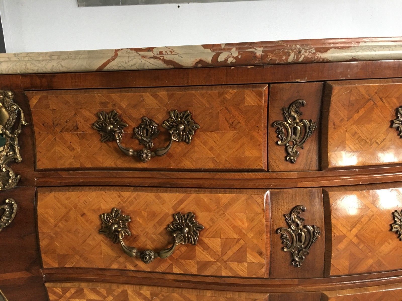 Louis XIV Style Tomb Chest Of Drawers Marquetry Chest Of Drawers Curved Chest Of Drawers Desk photo vinterior