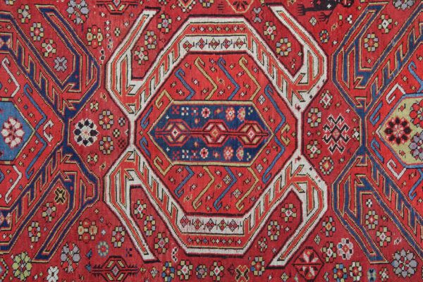 Antique Caucasian Rug, Traditional Lankaran Handmade Wool Rug  133x233cm photo for sale