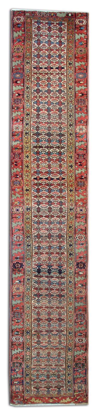 Antique Caucasian Shirvan Runner Rug, Long Traditional Wool Rug  80x415cm