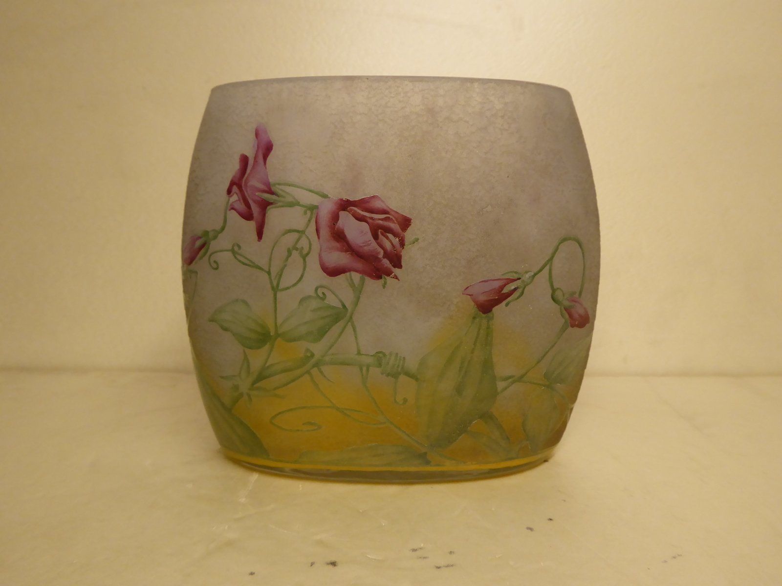 Antique French Etched Cameo Art Glass Vase From Daum Nancy