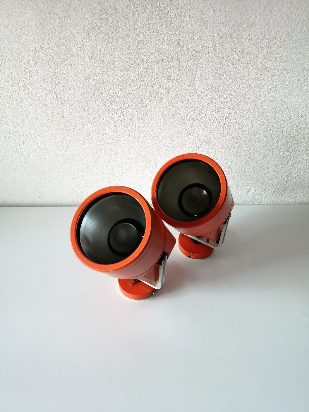 Unispot Orange Metal Pair Of Spot Wall Lamps By Louis Poulsen, 1970s Denmark photo 519.56