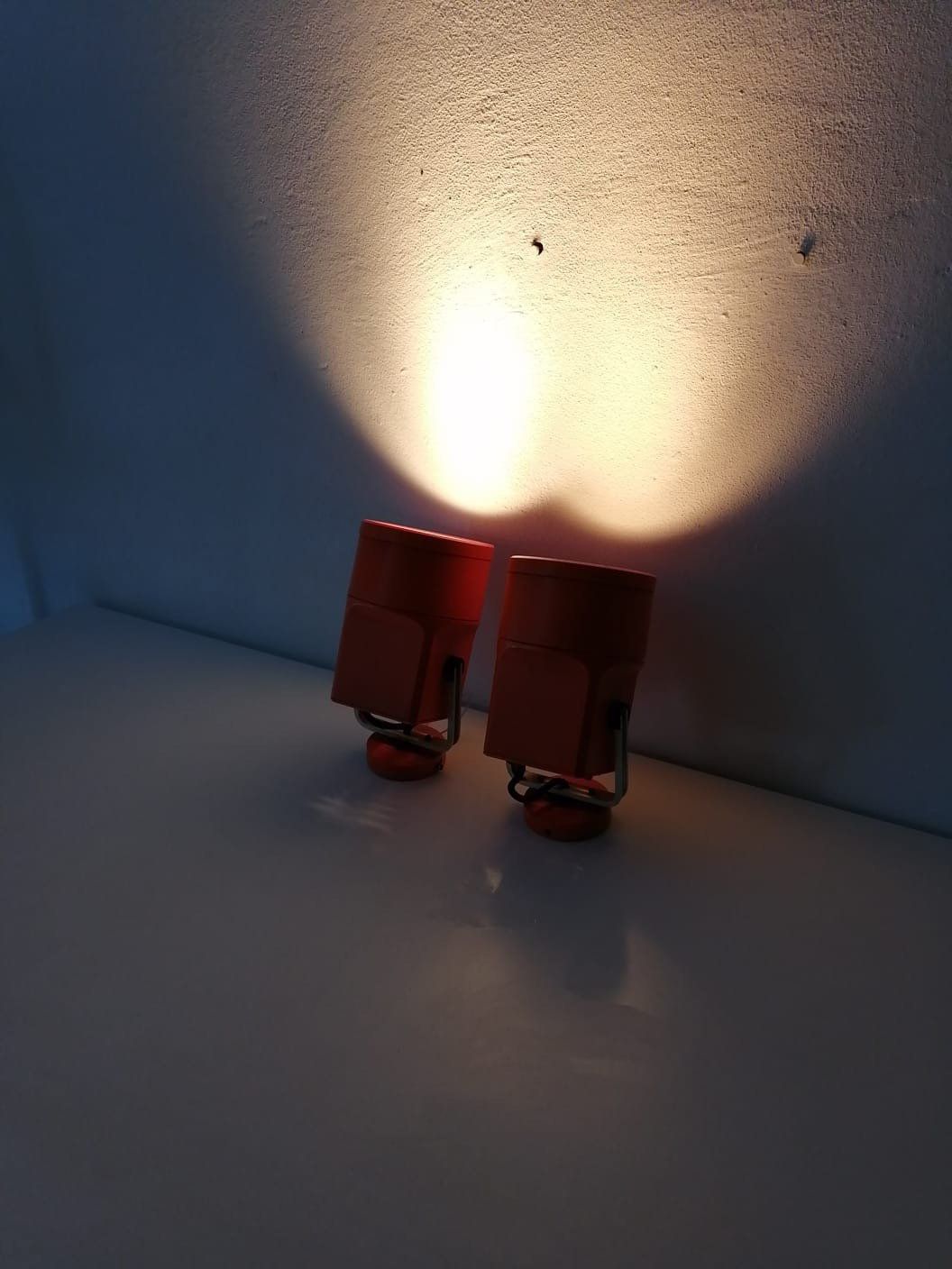 Unispot Orange Metal Pair Of Spot Wall Lamps By Louis Poulsen, 1970s Denmark photo vinterior