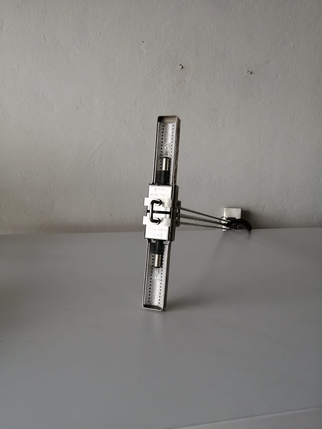 Relco Industrial Style Double Socket Linear Suspension Lamp, 1970s Milano Italy photo vinterior