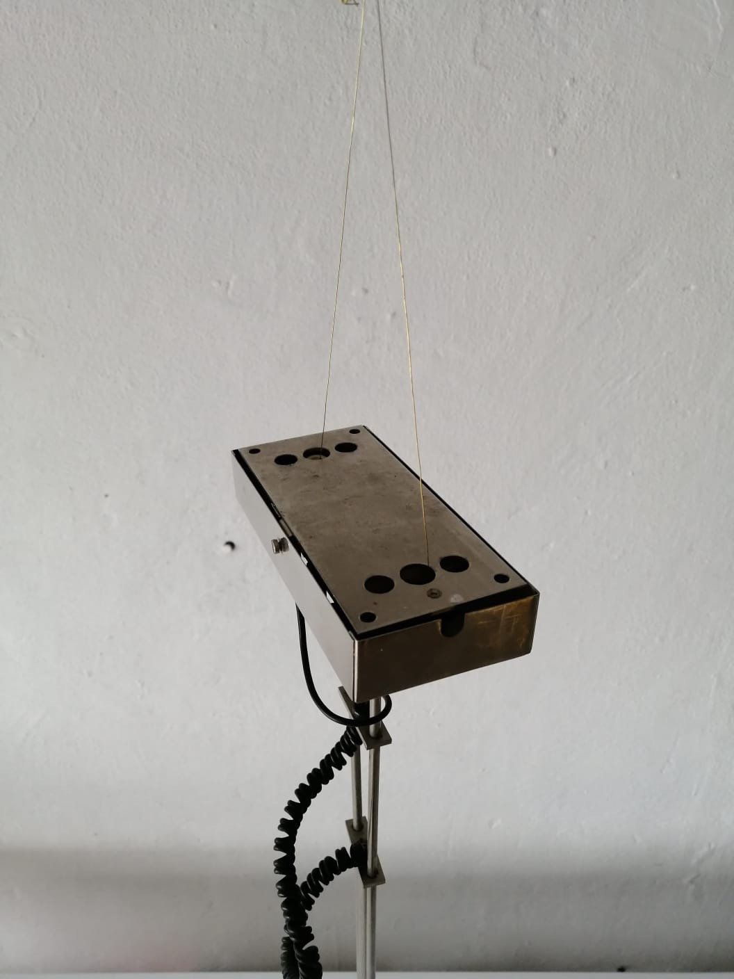 photo for sale Relco Industrial Style Double Socket Linear Suspension Lamp, 1970s Milano Italy