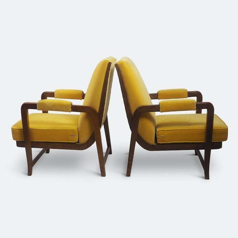 photo for sale Pair Of Scandinavian Modernist Lounge Chairs 1940s