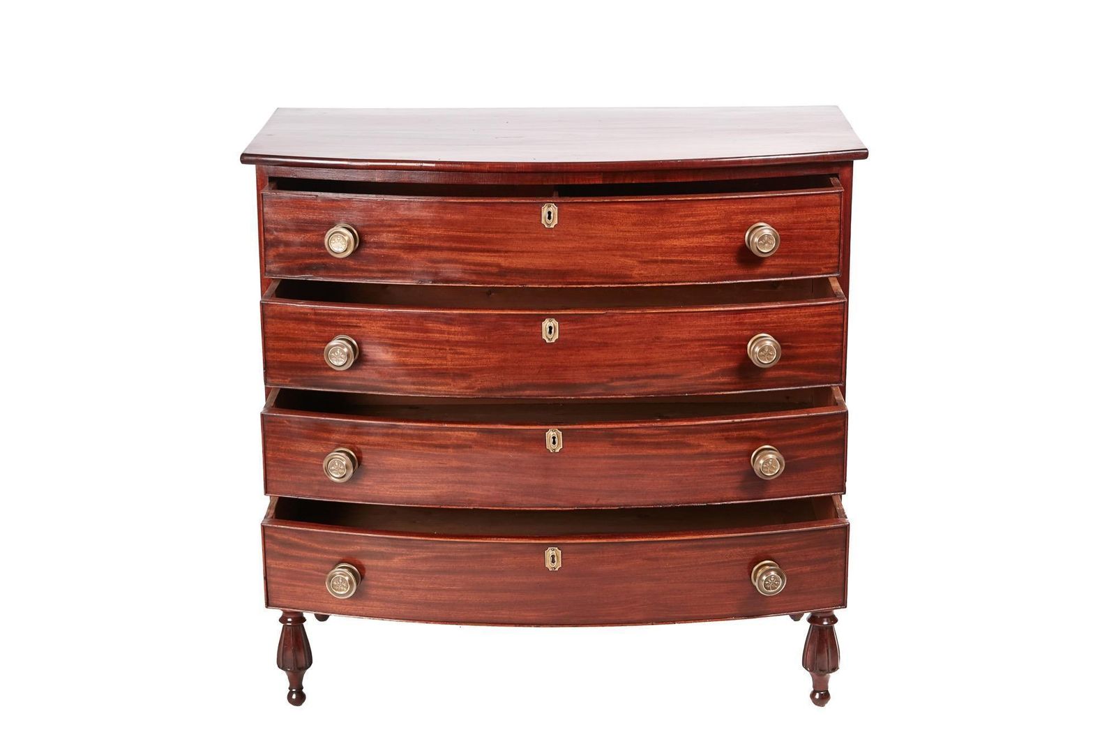 Antique George III Mahogany Bowfront Chest Of Drawers photo furniture