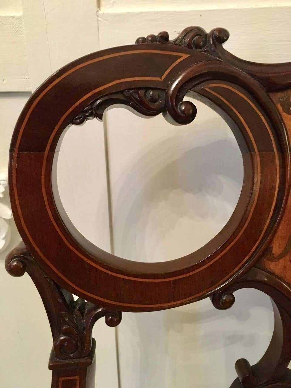 Outstanding 19th Century Victorian Antique Mahogany Inlaid Armchair photo buy