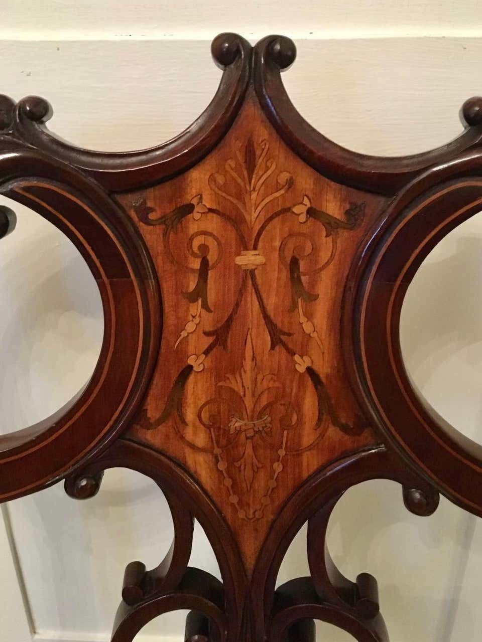 Outstanding 19th Century Victorian Antique Mahogany Inlaid Armchair photo vintage