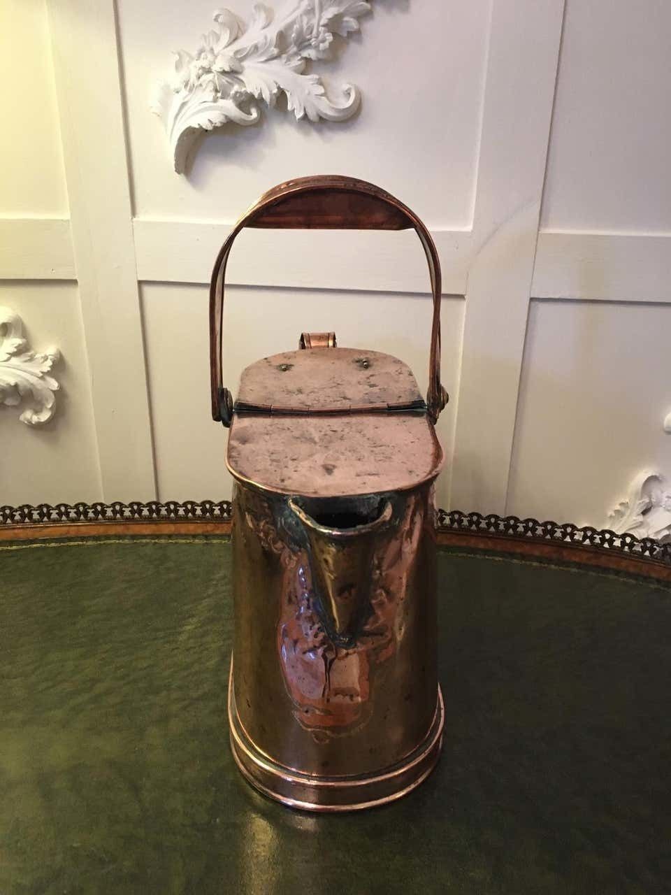 Quality Antique Victorian Copper Watering Can photo for sale