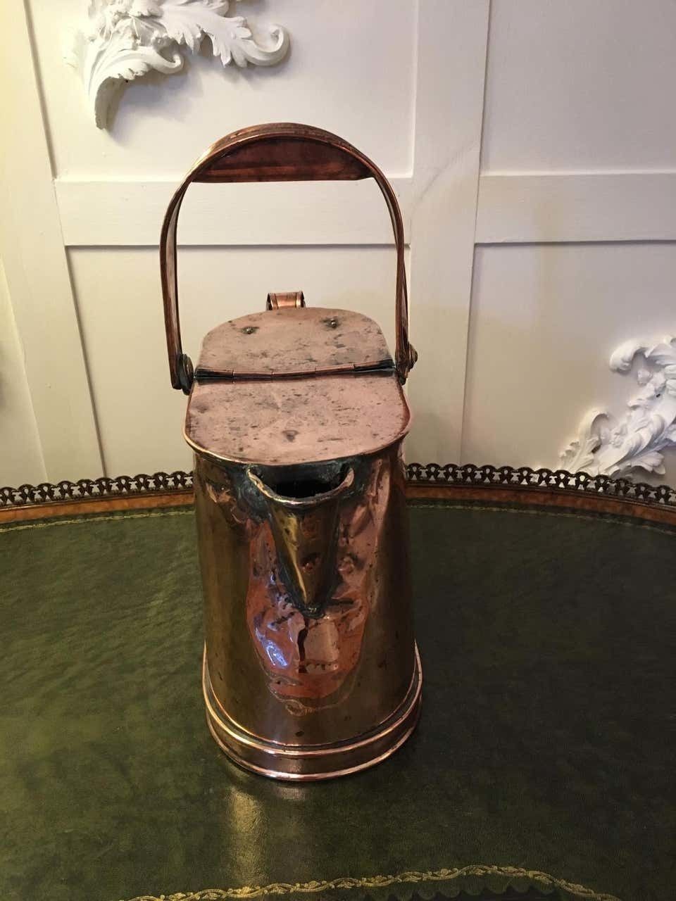 Quality Antique Victorian Copper Watering Can photo Home Decor