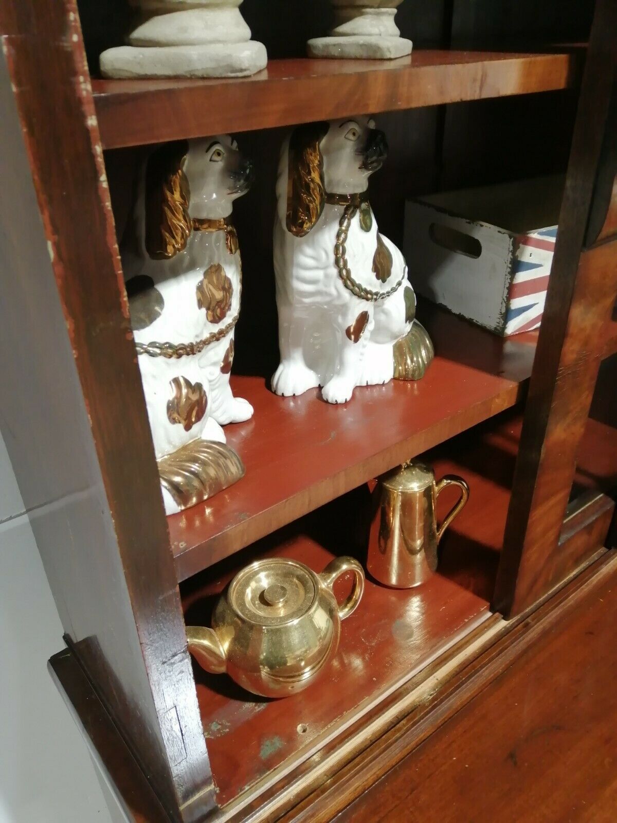 Antique Mahogany Early 19th Century Bookcase Cupboard On Chest C1840 photo vintage