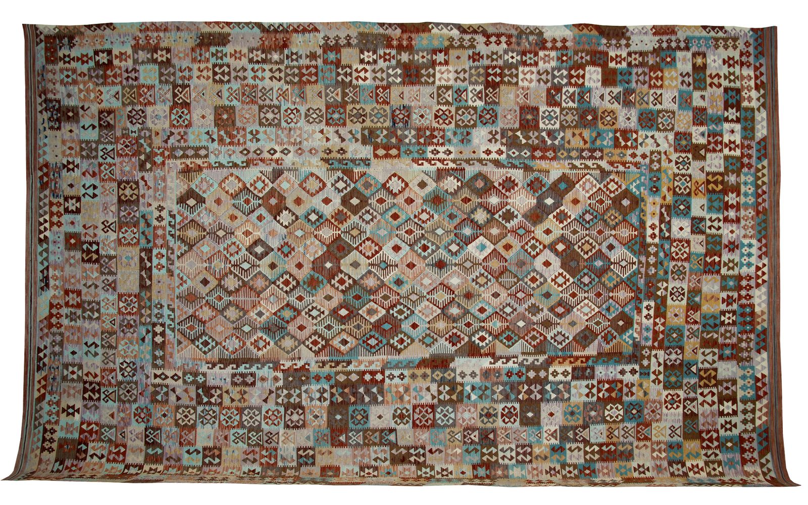 Large Multicolour Wool Kilim Rugs Oriental Handmade Carpet Rug  296x496cm photo Textiles