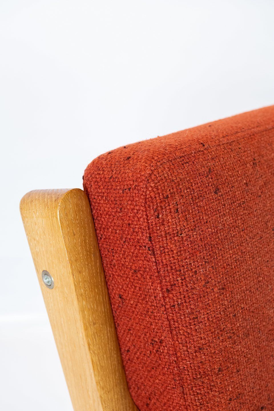 Armchair In Oak And Red Wool Fabric By Hans J. Wegner And Getama From The 1960s. photo Furniture