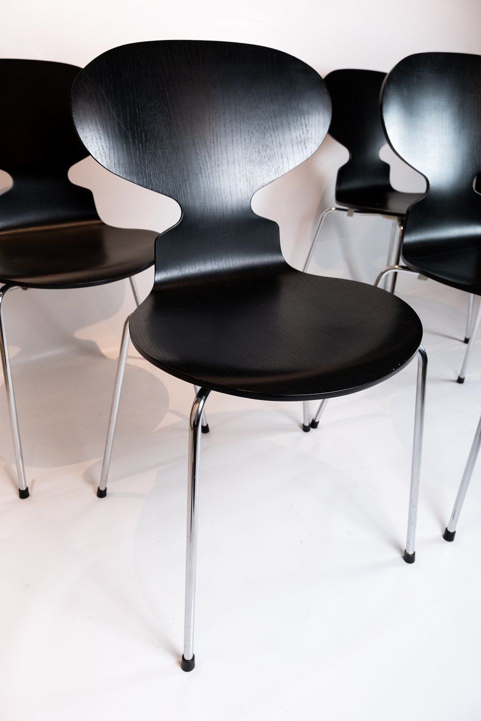 Set Of Four Black Ant Chairs, Model 3101, Designed By Arne Jacobsen In 1952 And Manufactured By Fritz Hansen In 2006. photo for sale