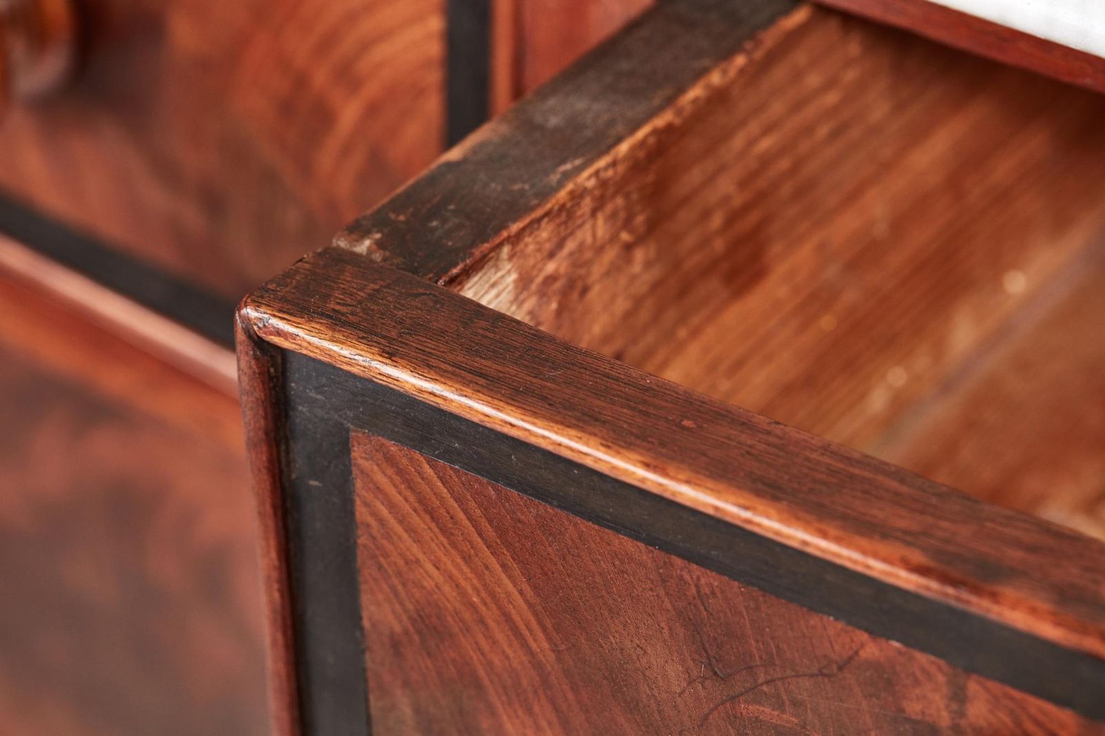 Furniture Unusual Antique Mahogany Bow Front Chest photo