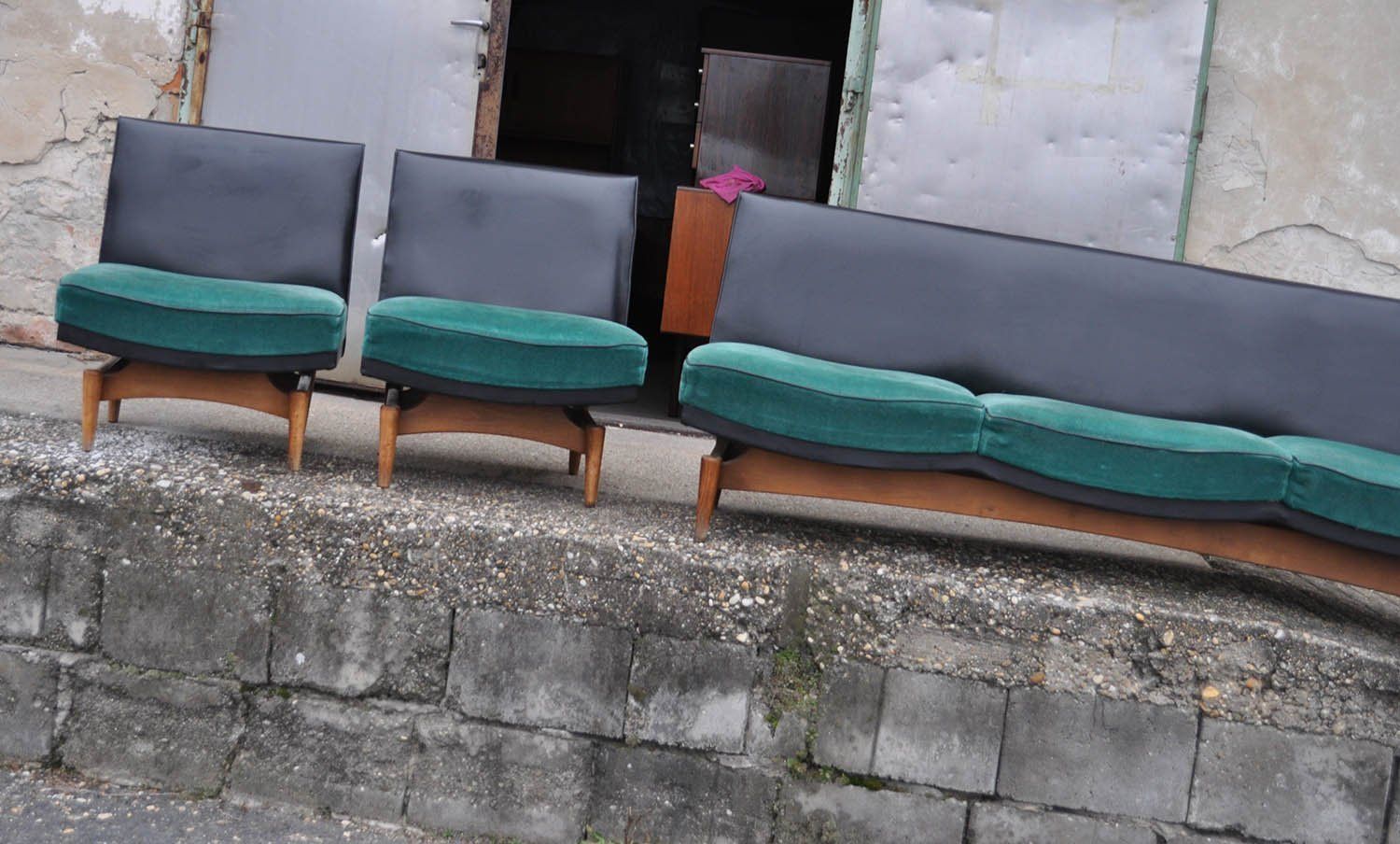 Mid Century Danish Sofa & Armchairs, 1960s, Set Of 4 photo vinterior