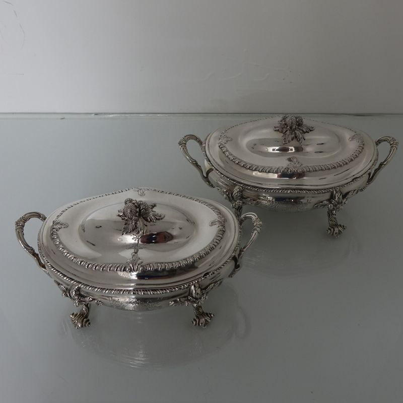 Sterling Silver Pair Of George III Sauce Tureens London 1767 Walter Tweedie photo furniture