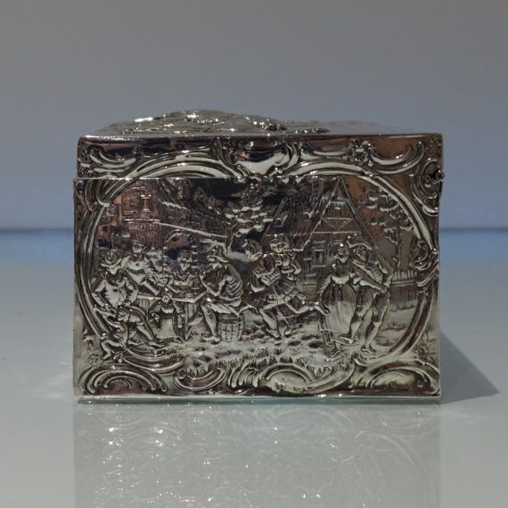 Early 20th Century Antique Silver Edwardian Import Marked Large Jewellery Casket Chester 1902 Berthold Muller photo 1950.0