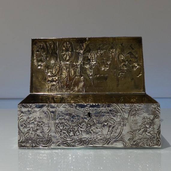 Early 20th Century Antique Silver Edwardian Import Marked Large Jewellery Casket Chester 1902 Berthold Muller photo vinterior