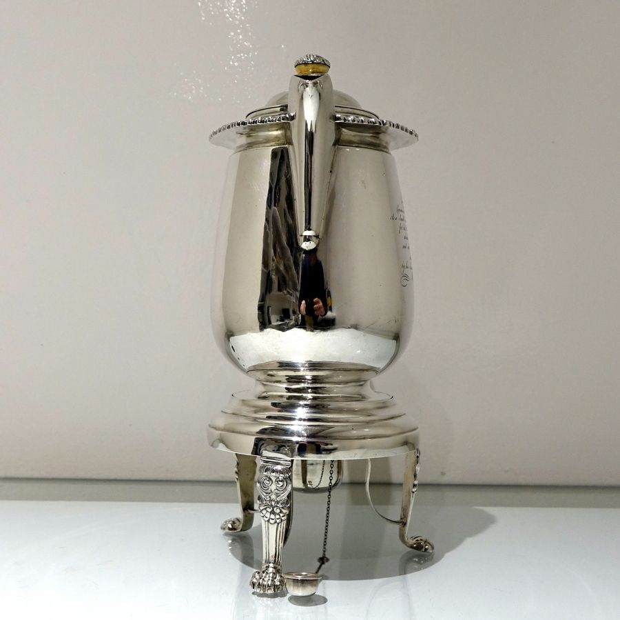 Early 19th Century Antique Silver Indian Colonial Biggin On Stand Calcutta 1819 1825 Cropley & Co photo furniture