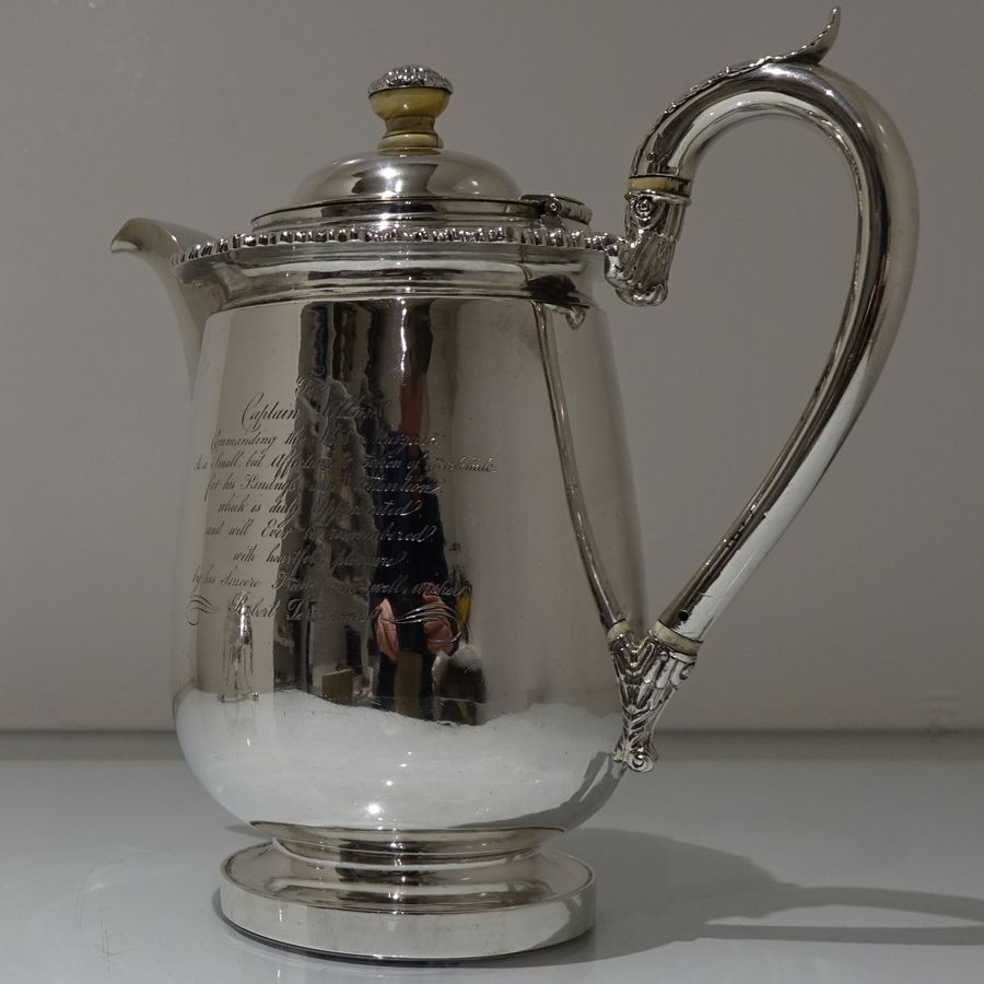 photo furniture Early 19th Century Antique Silver Indian Colonial Biggin On Stand Calcutta 1819 1825 Cropley & Co