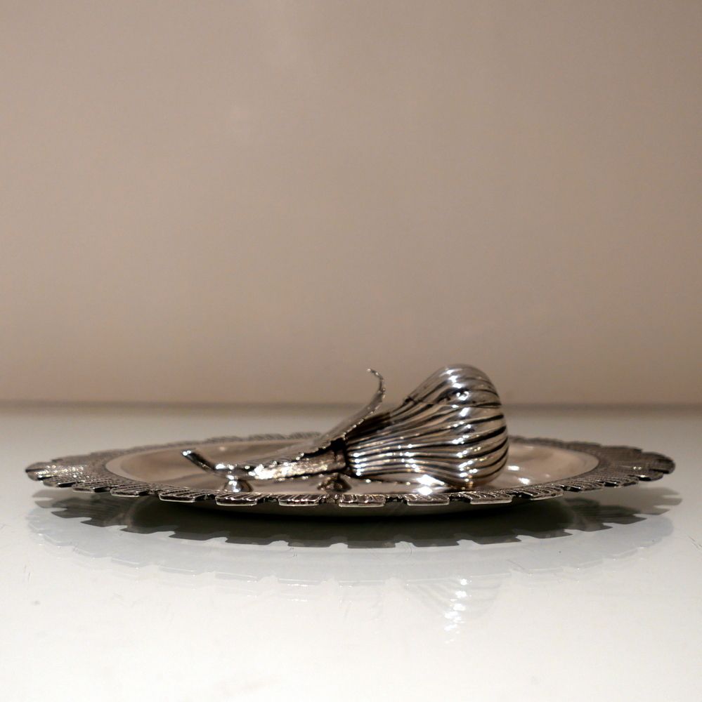 Mid 19th Century Antique Victorian Sterling Silver Desk Inkwell London 1864 George Fox photo for sale