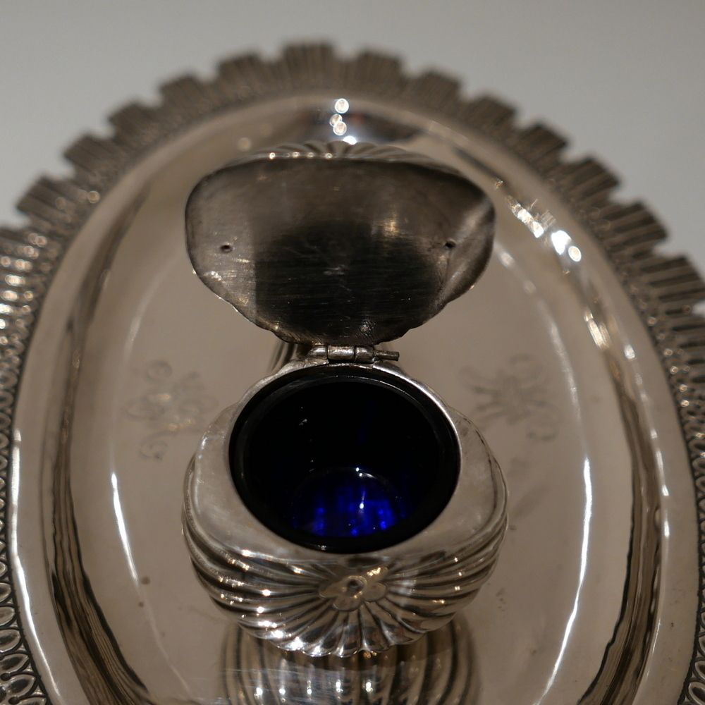 photo furniture Mid 19th Century Antique Victorian Sterling Silver Desk Inkwell London 1864 George Fox