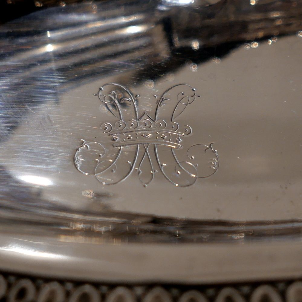 photo for sale Mid 19th Century Antique Victorian Sterling Silver Desk Inkwell London 1864 George Fox