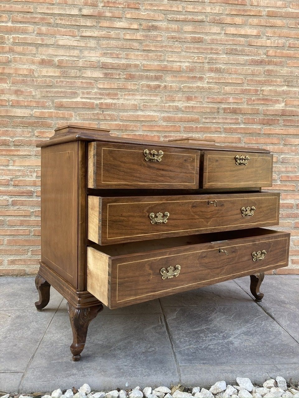 Furniture Late 19 Century Walnut And Marquetry Commode Chests Of Drawers, Circa 1890 photo
