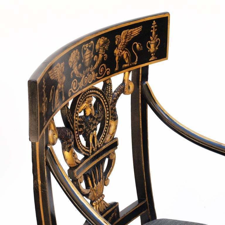 Early Nineteenth Century American Regency Painted Armchair photo buy