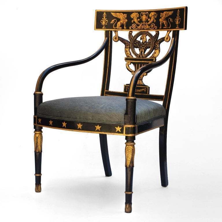 photo furniture Early Nineteenth Century American Regency Painted Armchair