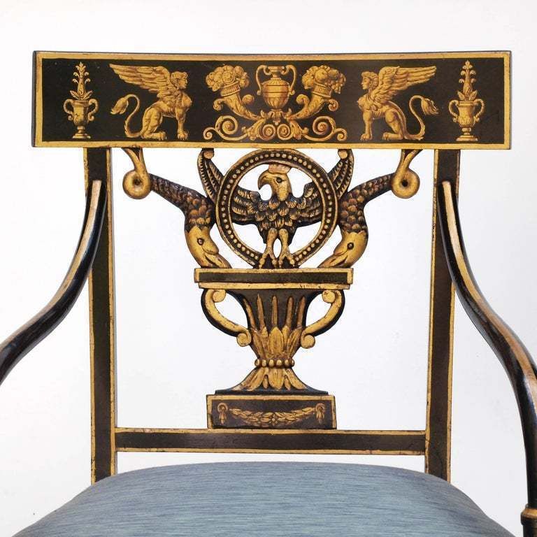 Early Nineteenth Century American Regency Painted Armchair photo furniture