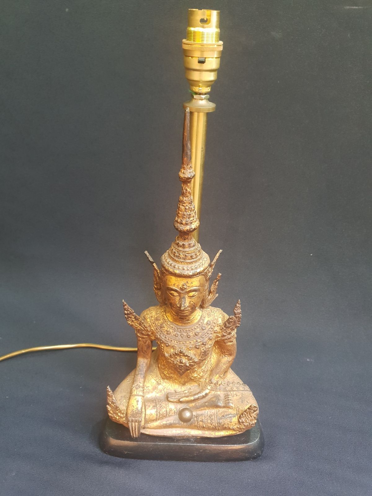 C19th Bronze Buddha Lamp