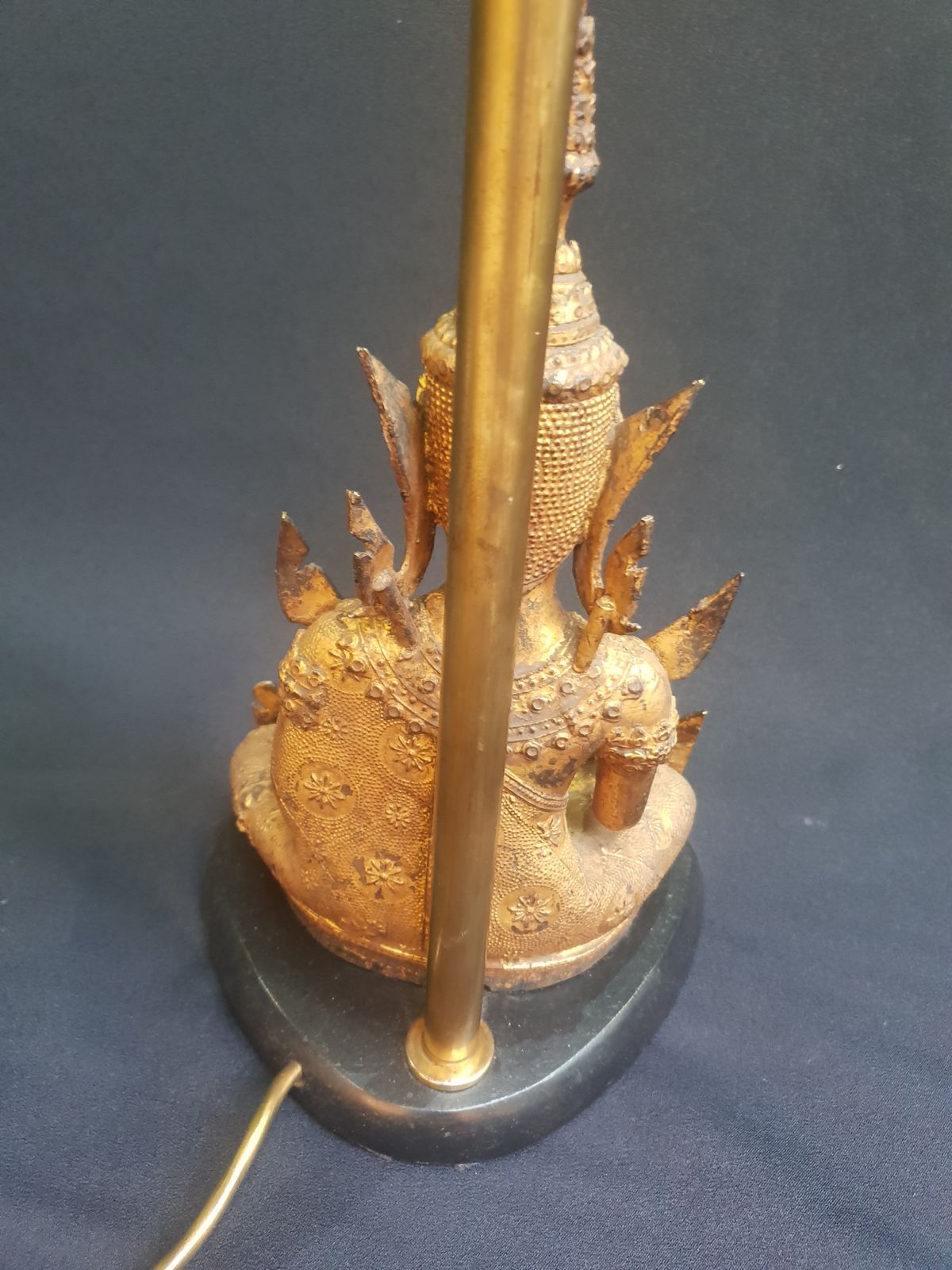 C19th Bronze Buddha Lamp photo for sale