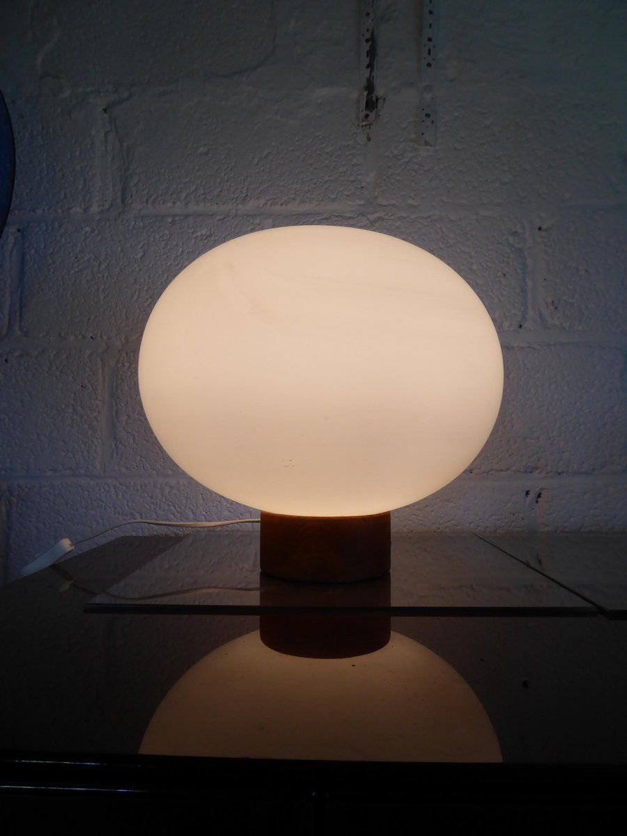 Large Mid Century Danish Table Or Ceiling Lamp In Teak & Satinated Milk Glass By Uno & östen Kristiansson For Luxus photo furniture