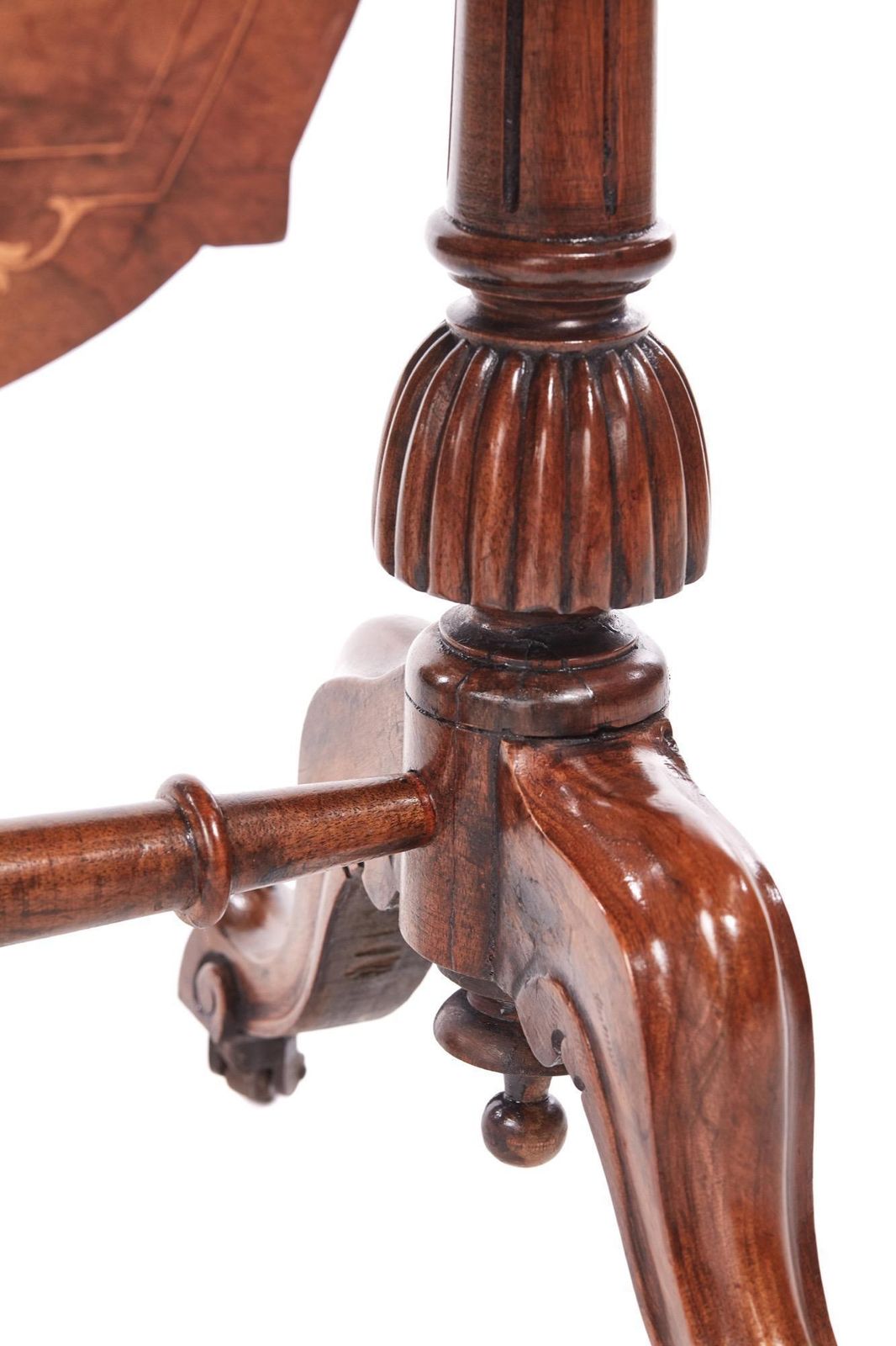 Furniture Antique Early Victorian 19th Century Inlaid Burr Walnut Writing Or Sewing Table photo