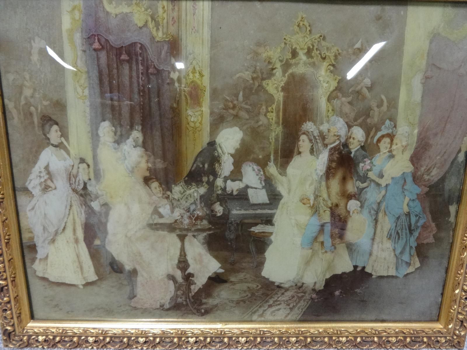 Large French Chrystoleum In Gilt Frame