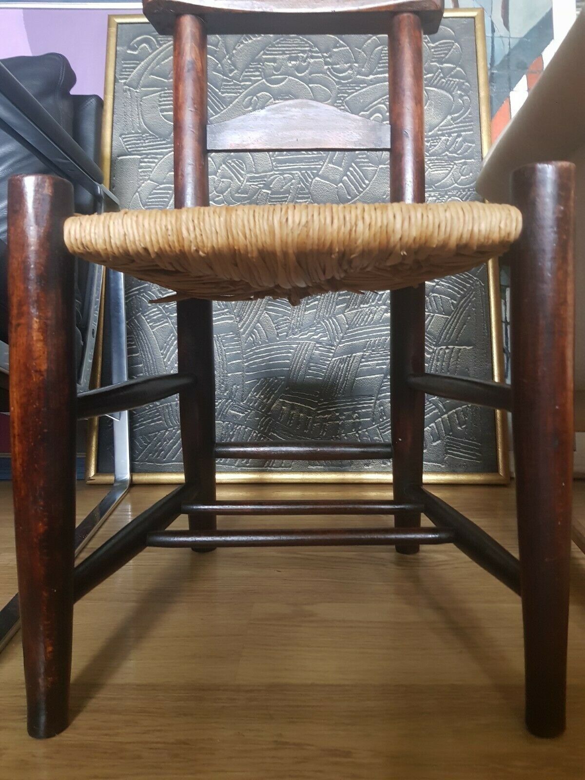 photo furniture An Antique Rush Seat Chapel Chair Childs Stamped St Pauls